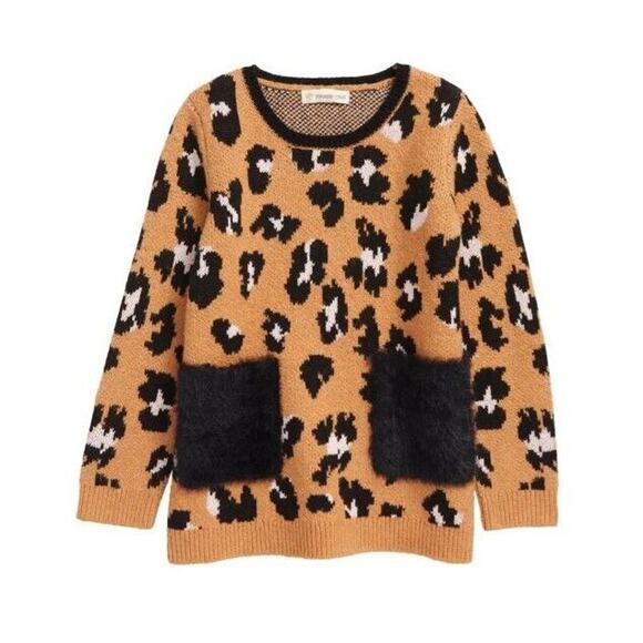 Tucker + Tate Toddler Girl Animal Print Chunky Knit Pocket Tunic Sweater Size 2 - Picture 1 of 2